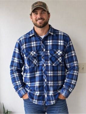 Medium Vintage 80’s/90’s Blue Plaid Lightweight Shirt Jacket